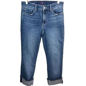 NYDJ Not Your Daughters Jeans Womens 6 Dayla Wide Cuff Capri Stretch Mid Rise